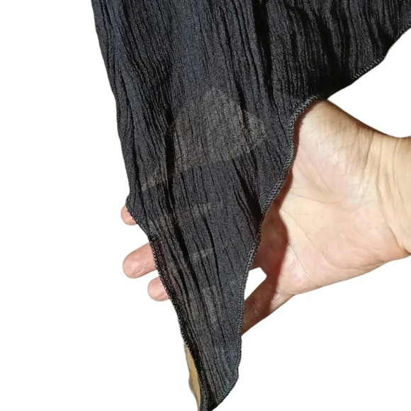 Linen blend Pretty Angel gauzy crinkly handkerchief hem -v-neck gray tank small - Picture 5 of 9